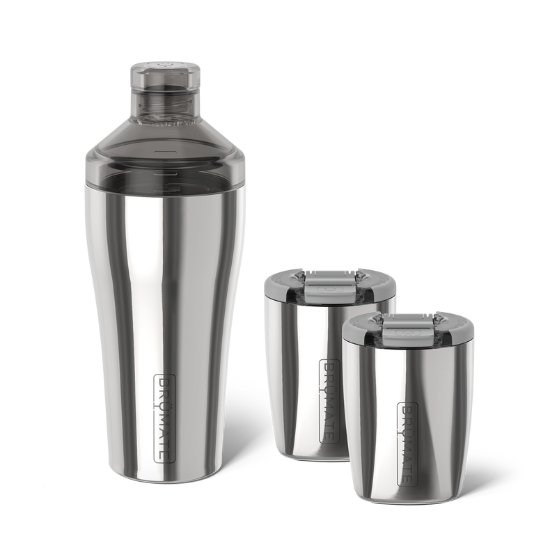 Cocktail Shaker + Rocks Bundle | Polished Stainless | 22/12oz - Clean Table Choice