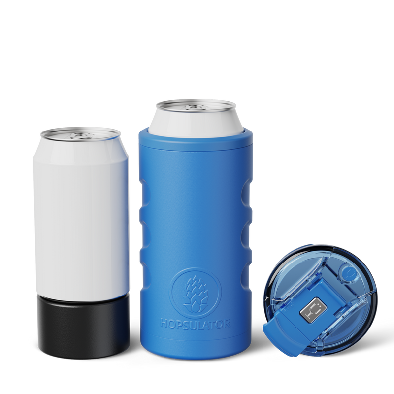 Retro Hopsulator Trio | Matte Azure | 12/16oz Standard Cans - Tailgate Chill
