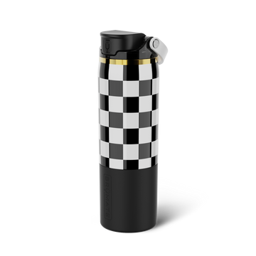 Rise 25oz | Black & White Checker - Essential Hydration Carry