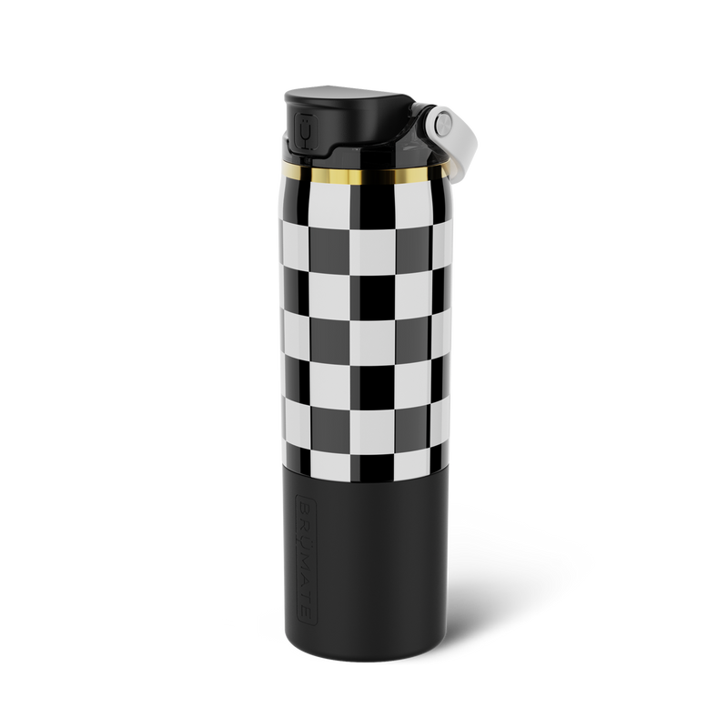 Rise 25oz | Black & White Checker - Essential Hydration Carry