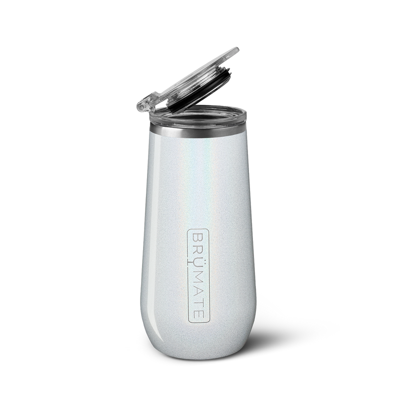 Champagne Flute | Glitter White | 12oz - Evening Hosting Pour