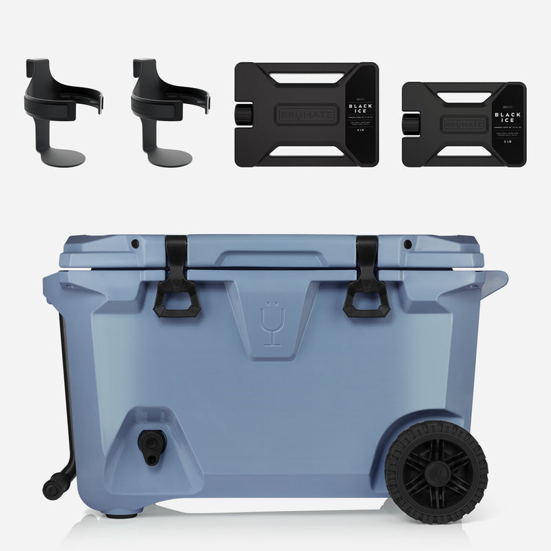 Br Tank 55-Quart Double Drink Holder Cooler Bundle | Denim - Premium Outdoor Collection